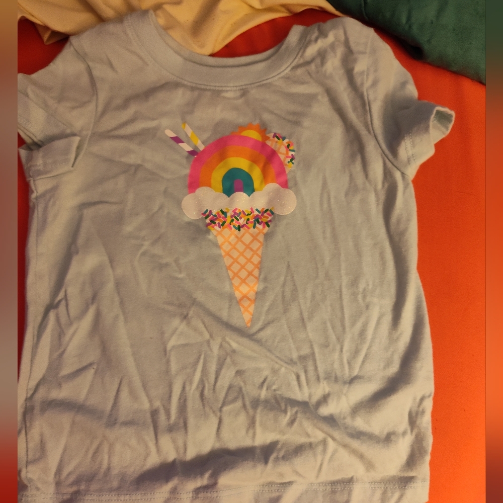 Cat And Jack Kids Ice Cream Graphic Tee - Light Blue